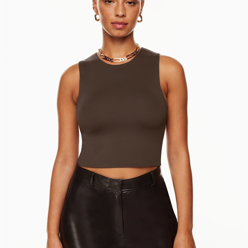 Aritzia Babaton Contour Muscle Tank in Brown
